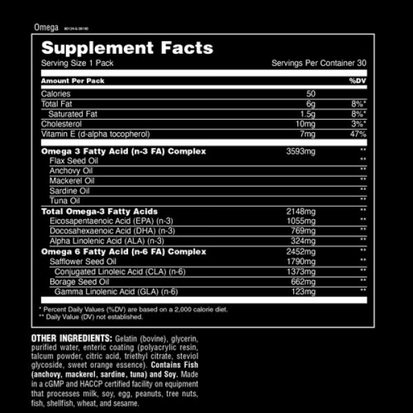 Universal Nutrition Animal Omega - 30 Pak 