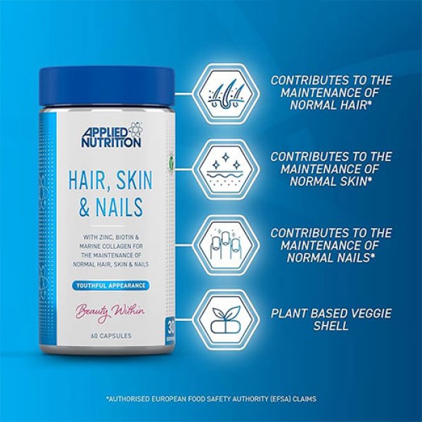 Applied Nutrition Hair Skin & Nails 60 Caps