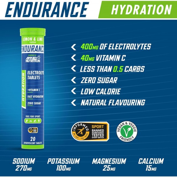 Applied Endurance Electrolyte Zero - Triple Pack Hydration Tablets (3 x 20) 