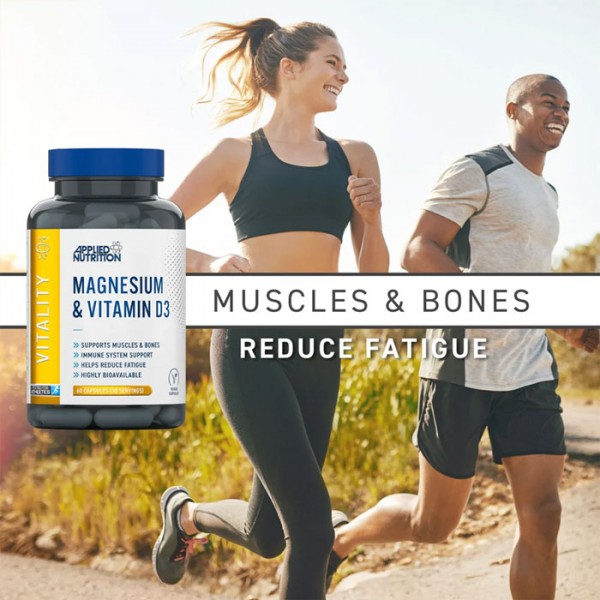 Applied Nutrition Magnesium Bisglycinate & Vitamin D3 - 60 Capsules