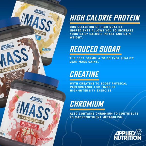 Applied Nutrition Critical Mass Professional 2.4kg + Free Creatine 250g + Free ABE Shaker
