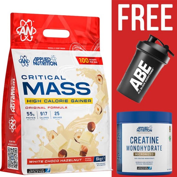 Applied Nutrition Orginal Critical Mass 6kg + Free Creatine 250g + Free ABE Shaker