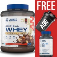 Applied Nutrition Critical Whey 2kg + Free Creatine Caps + Free ABE 400ml Shaker