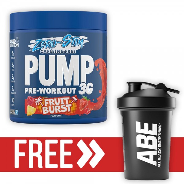 Applied Nutrition Pump ZERO Stim 3G 375g  + Free ABE 400ml Shaker