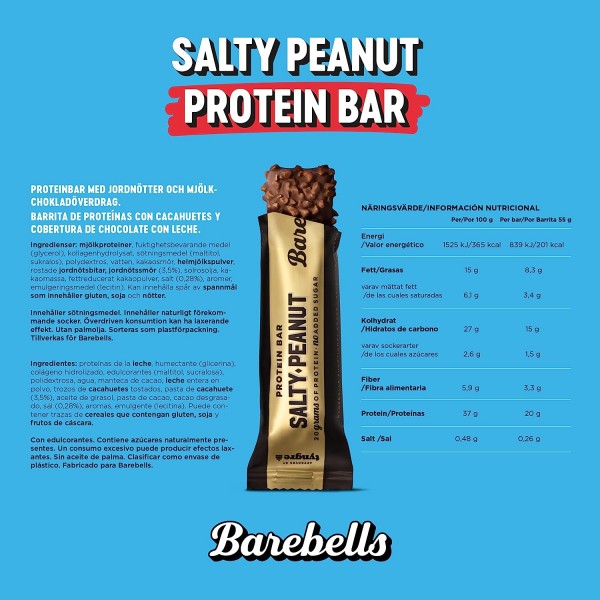 Barebells Salty Peanut Protein Bar x 12 