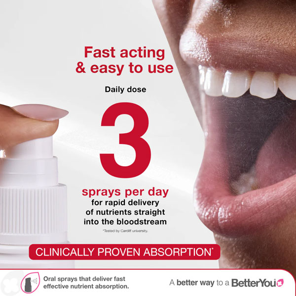 BetterYou Vitamin D3 3000iu + K2 Oral Spray 12ml