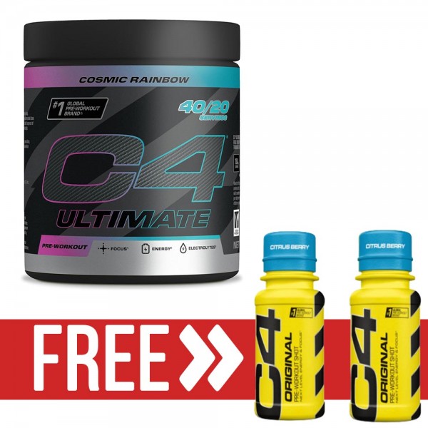 Cellucor C4 Ultimate Pre Workout - 380g + 2 Free C4 Shots