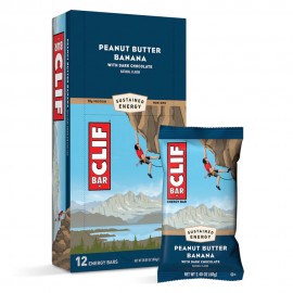 Clif Peanut Butter Banana Chocolate Energy & Protein Bars – 68g (12 Bars)