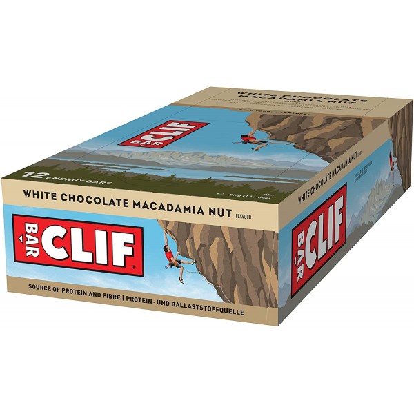 Clif White Chocolate Macadamia Energy & Protein Bars – 68g (12 Bars)