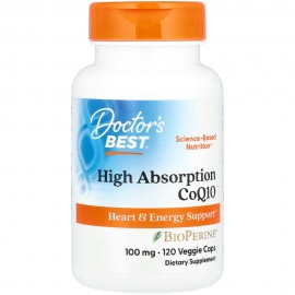 Doctor's Best High Absorption CoQ10 with BioPerine 100mg - 120 Veggie Capsules 