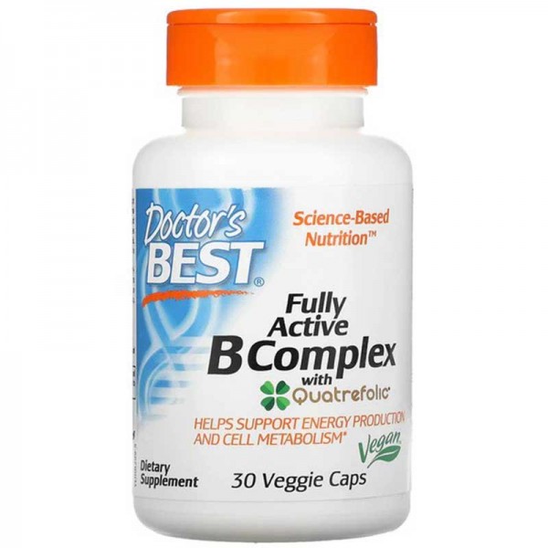 Doctor's Best Fully Active B Complex with Quatrefolic 30 veggie caps