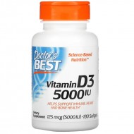 Doctor's Best Vitamin D3 5000 IU - 180 Softgels