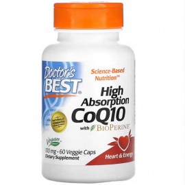 Doctor's Best High Absorption CoQ10 with BioPerine, 100 mg, 60 Veggie Caps