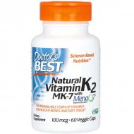 Doctor's Best, Natural Vitamin K2 MK-7 with MenaQ7, 100 mcg, 60 Veggie Caps