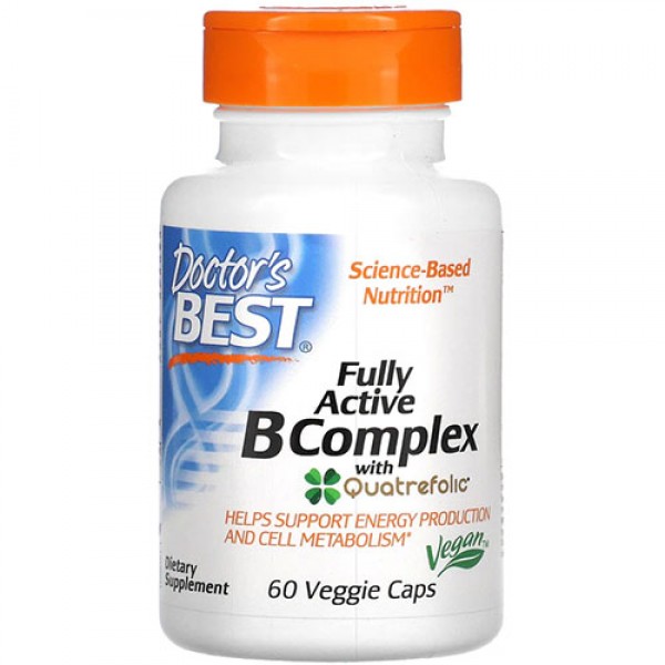 Doctor's Best Fully Active B Complex with Quatrefolic 60 veggie caps