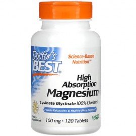 Doctor's Best High Absorption Magnesium Glycinate 100 mg - 120 Tablets