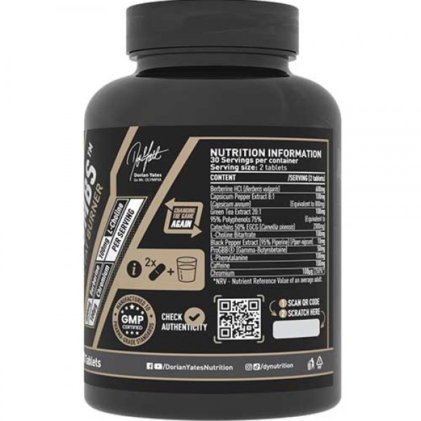 Dorian Yates Black Bombs Thermogenic Fat Burner - 60 Tabs