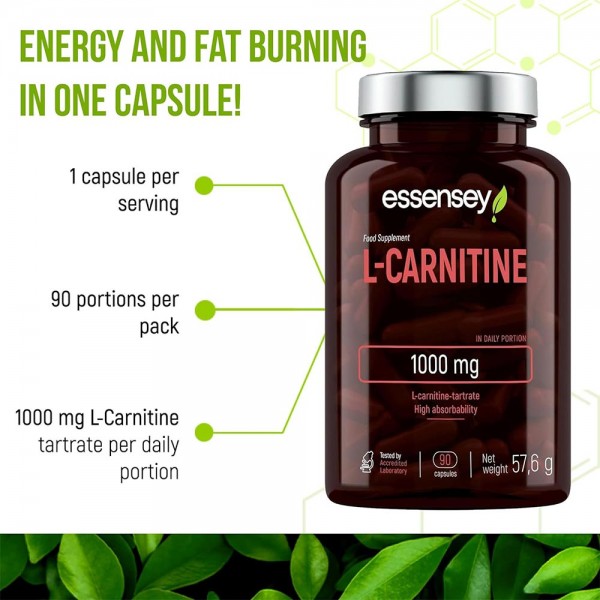Essensey L-Carnitine 1000mg – 90 Capsules
