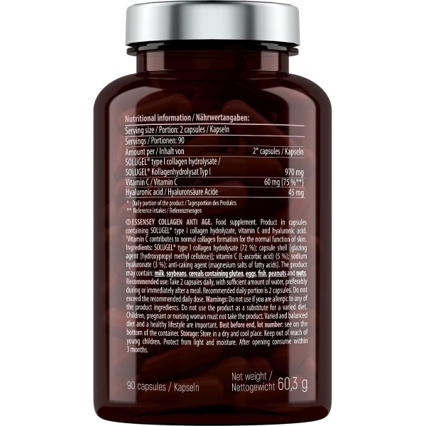 Essensey Collagen Anti Age Skin Beauty - 90 Vegan Caps + Free Trec Pill Box