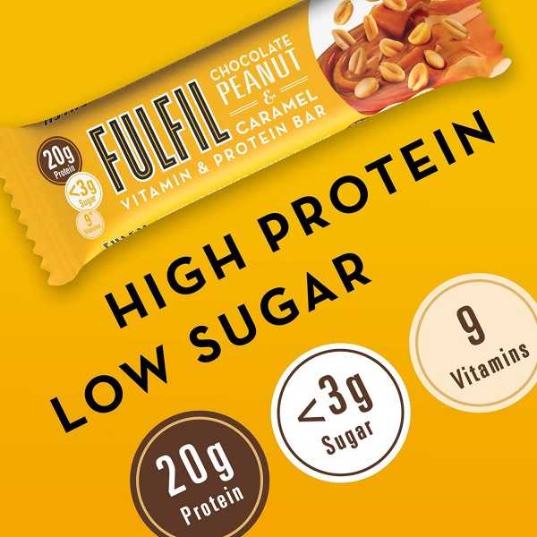 Fulfil Chocolate Peanut & Caramel Protein Bars 15 x 55g