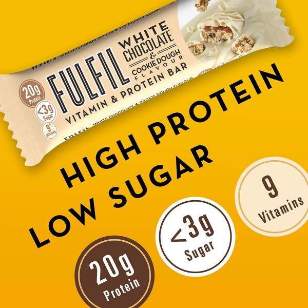 Fulfil White Chocolate & Cookie Dough Protein Bars 15 x 55g