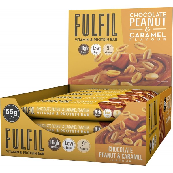 Fulfil Chocolate Peanut & Caramel Protein Bars 15 x 55g