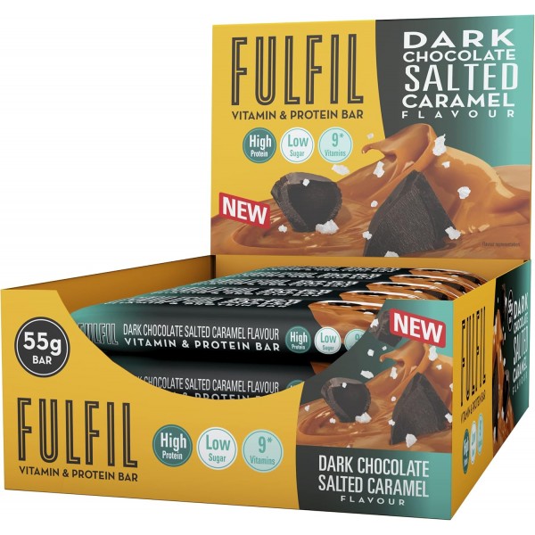 Fulfil Dark Chocolate Salted Caramel Protein Bars 15 x 55g 