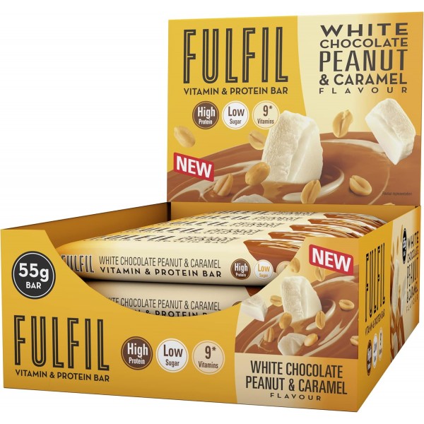 Fulfil White Chocolate Peanut Caramel Protein Bars 15 x 55g 