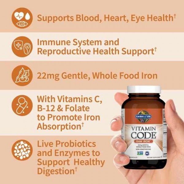 Garden Of Life Raw Iron - 30 Veg Capsules