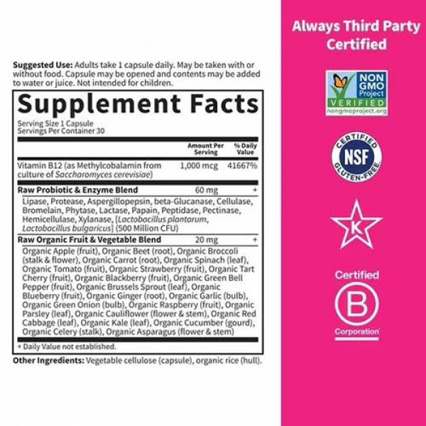 Garden of Life Vitamin Code RAW B12 - 30 Veg Caps