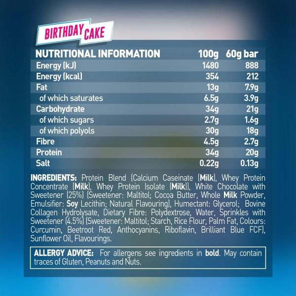 Grenade Birthday Cake Protein Bar 60g x 12
