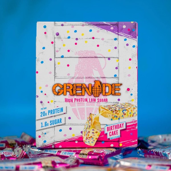 Grenade Birthday Cake Protein Bar 60g x 12