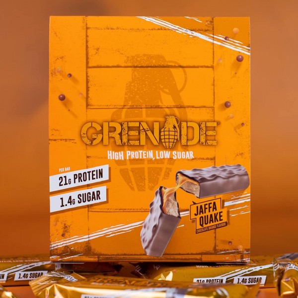 Grenade Jaffa Quake Protein Bar 60g x 12