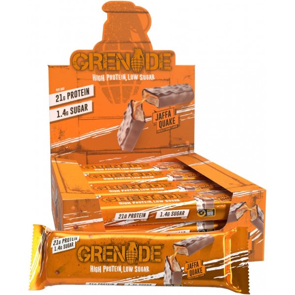 Grenade Jaffa Quake Protein Bar 60g x 12