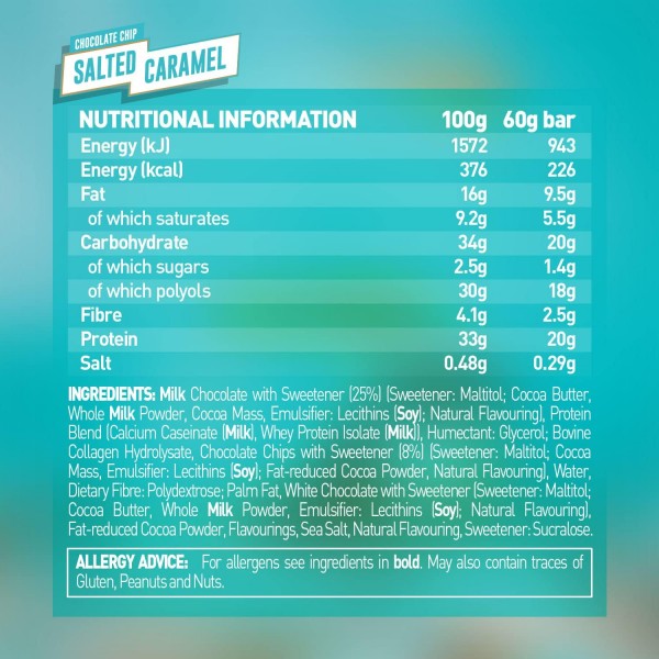 Grenade Choc Chip Salted Caramel Protein Bar 60g x 12
