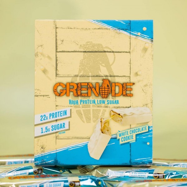 Grenade White Chocolate Cookie Protein Bar 60g x 12