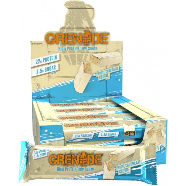 Grenade White Chocolate Cookie Protein Bar 60g x 12
