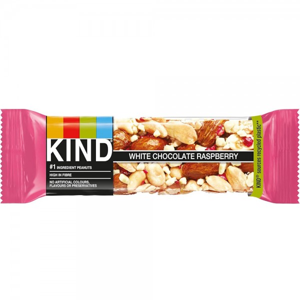 KIND White Chocolate Raspberry Bars - 12x40g *BB 10/July/2026