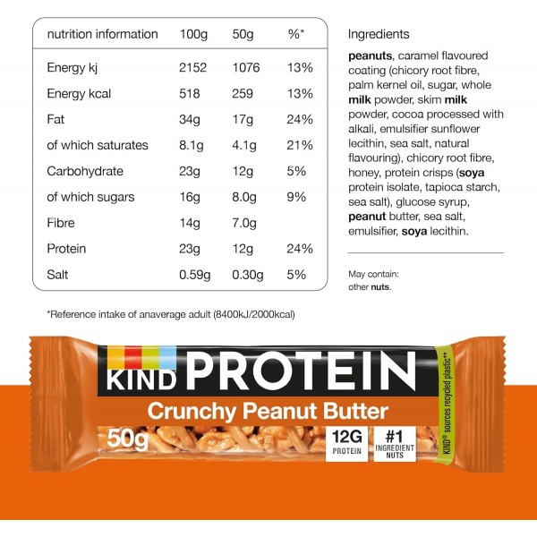 KIND Protein Bar Crunchy Peanut Butter  (12x50g)