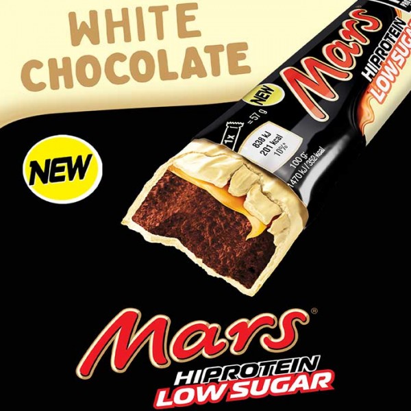 Mars Hi Protein Low Sugar White Chocolate Bars 12 x 57g