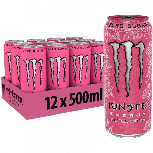 Monster Energy Ultra Rosa 500ml (Zero Sugar) - Pack of 12