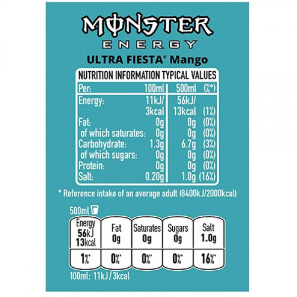 Monster Energy Ultra Fiesta 500ml (Zero Sugar) -  Pack of 12