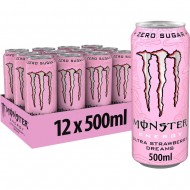 Monster Energy Ultra Strawberry Dreams 500ml (Zero Sugar) - Pack of 12 