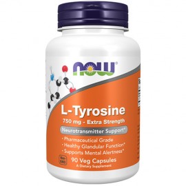 Now Foods L-Tyrosine 750 mg, 90 Extra Strength Veg Capsules