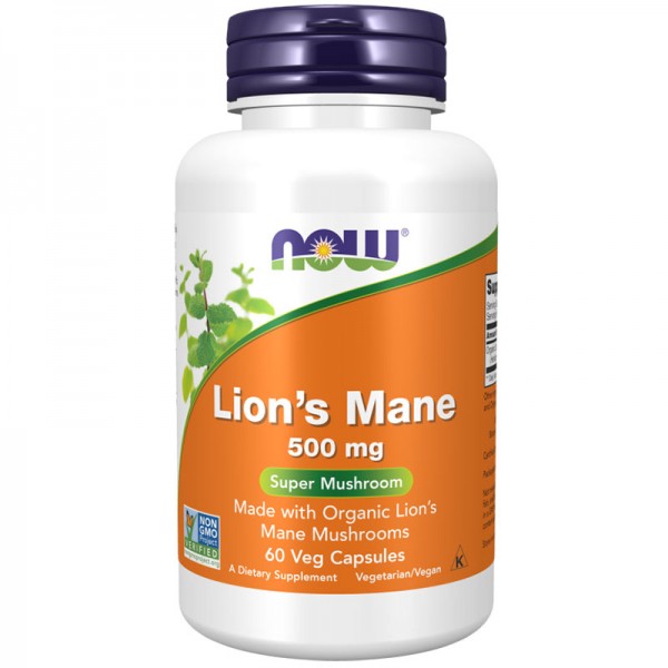 NOW Foods Lion's Mane Mushroom 500mg - 60 Veg Caps