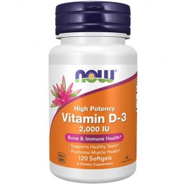 NOW Foods Vitamin D3 2000 IU - 120 Softgels