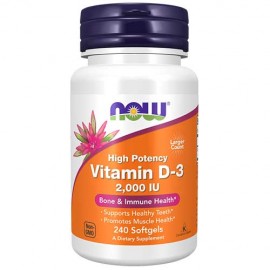 NOW Foods Vitamin D3 2000 IU - 240 Softgels