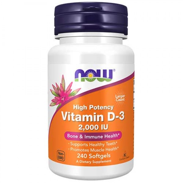 NOW Foods Vitamin D3 2000 IU - 240 Softgels