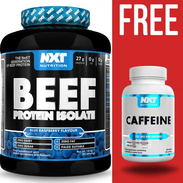 NXT Beef Protein Isolate 1.8kg + Free NXT Caffeine - 60 Tablets