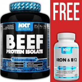 NXT Beef Protein Isolate 1.8kg + Free NXT Iron & B12 30 Tablets